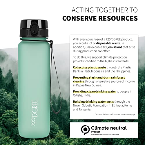 Image of 720DGREE UberBottle 1.5 L + Fruit Sieve Soft Touch BPA-Free Leak-Proof Water Bottle XL Water Bottle Ideal for Sports, Gym, Hiking, Camping, University, Yoga, Work