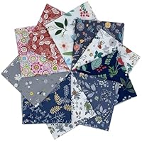 EDGEAM Stoffe zum Nähen 10 Stück 25x25 cm Patchwork Stoffe Paket Baumwollstoffe Quiltingstoffe für Quilten DIY Handwerk Scrapbooking (Bunt C)