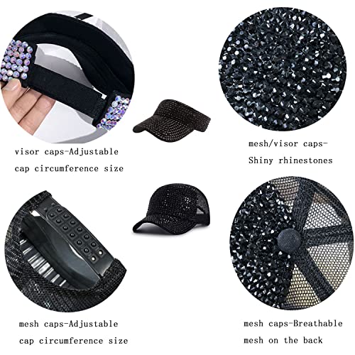 Casquette de baseball anti-transpiration ajustable à strass chic - 6