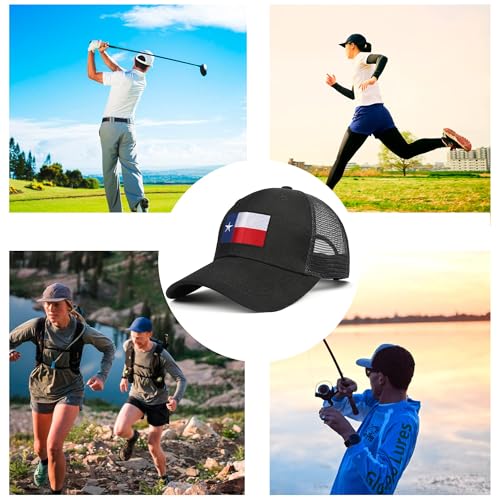 Image of Adjustable State Flag Trucker Hat Mesh Baseball Cap with Embroidered Patch for Men Women