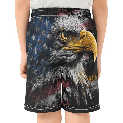 DOMIKING Hawk Black Kids Shorts Pull-on Boys Shorts with Elastic Waist Casual Athletic Pants for Outdoor Playwear Summer3