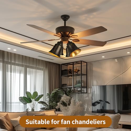 Image of Ceiling Fan Light Covers, 6 Pack Pendant Light Shade Replacement with 1-5 /8 inch Fitter, ALUCSET 4.5 inch Height and 4-3 /4 inch Diameter, Metal Bell Shaped Cover for Chandelier Pendant Light Wall Sconces Series