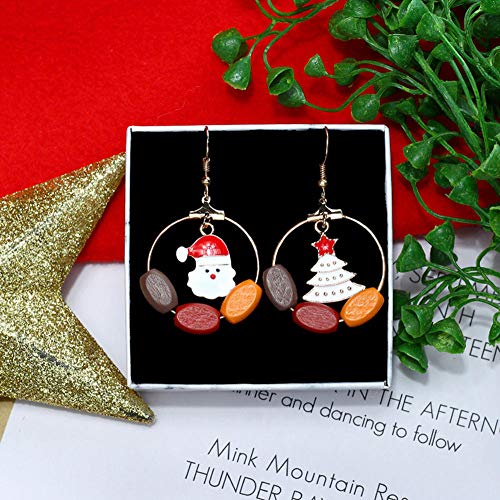 N/P Earrings Christmas Santa Claus Snow Snowman Bell Long Dangler Ball Women Stud Ear Drop – Image 3
