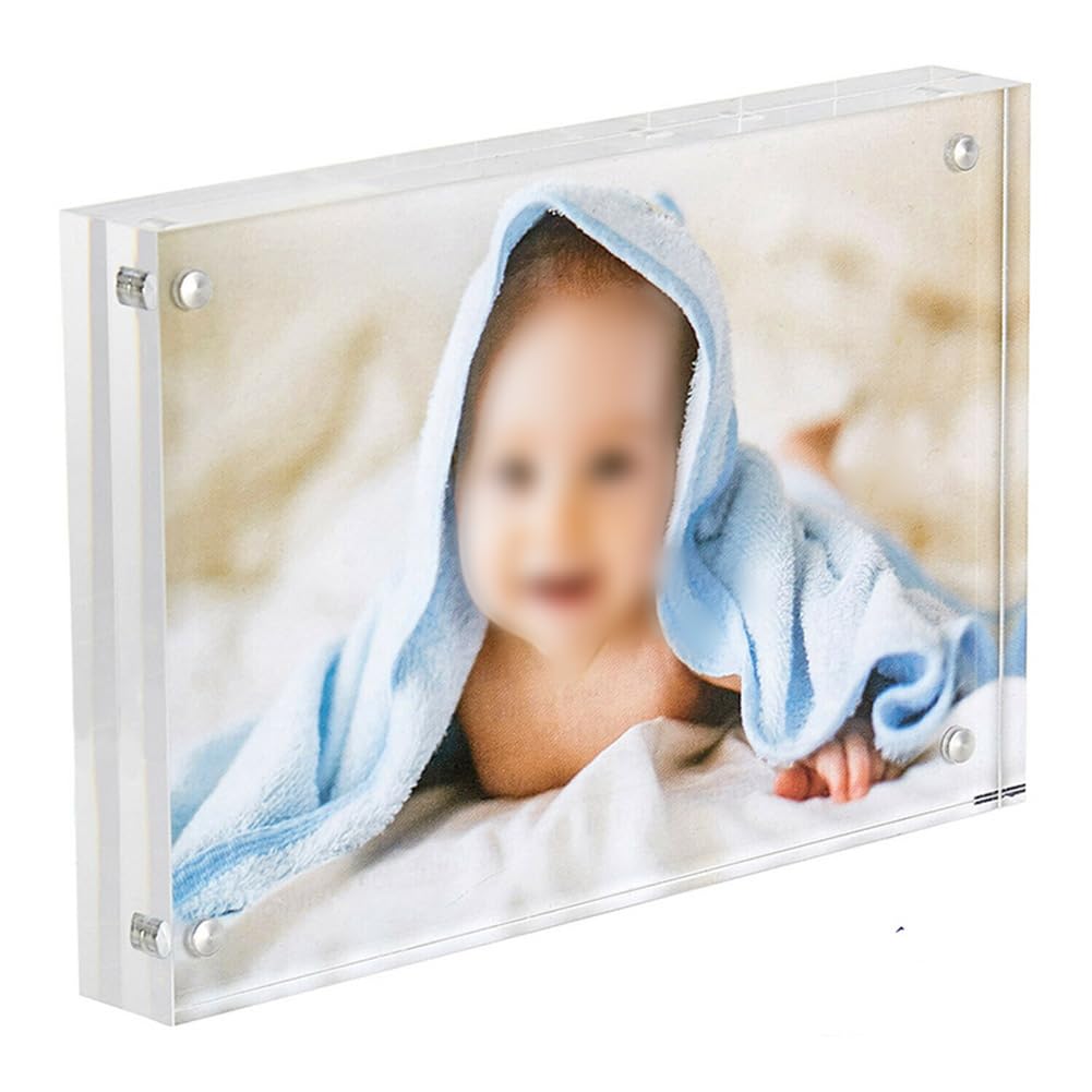 Zoegneer As Picture Show Clear Frameless Acrylic Photo Frame Magnetic Poster Display Stand(10X15cm)
