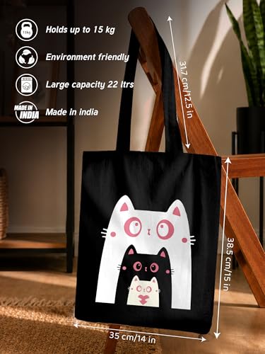 Image of DOODLE Premium Canvas Tote Bag for Women with Zip and Inner Pocket for Shopping, Office, Travel and Daily Use