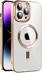 Capa para o iPhone 14 Pro com Proteção na Lente e Compatível com Magsafe - Design Slim e Acabamento Premium Cor: Dourado