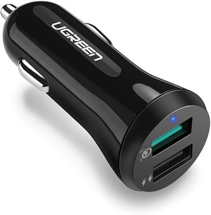 Cargador de Coche, UGREEN Cargador Autom?vil con Doble USB Puertos 5V/2.4A y QC 3.0 de 30W, Adaptador Coche Carga R?pida para Samsung Galaxy S8 S9 Xiaomi Mi A1 Mi A2 Mi6 iPhone XS X 8 GPS Cargador de Coche, UGREEN Cargador Autom?vil con Doble USB Puertos 5V/2.4A y QC 3.0 de 30W, Adaptador Coche Carga R?pida para Samsung Galaxy S8 S9 Xiaomi Mi A1 Mi A2 Mi6 iPhone XS X 8 GPS