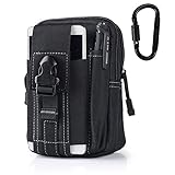 ウエストポーチ 多機能ポーチ 大容量ヒップバッグ ベルトポーチ メンズ マルチポーチ マルチケース スマホ ベルトポーチ カラビナ付き 釣り 旅行 アウトドア フィッシング 登山 スポーツ (ブラック2)
