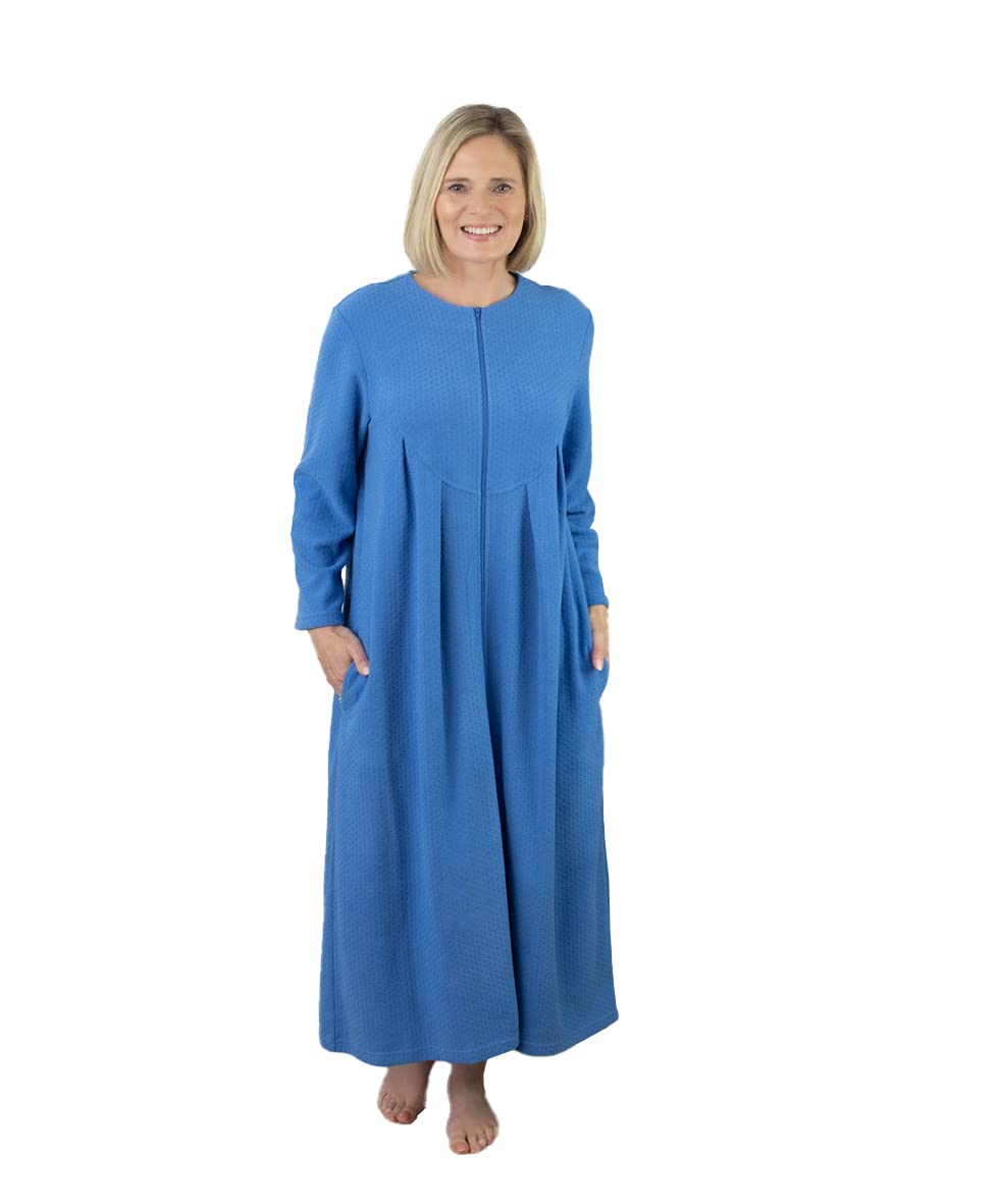 Healthy Living Direct Women's Blue Long Sleeve Velour Kaftan 3 Extra Large 32-34
