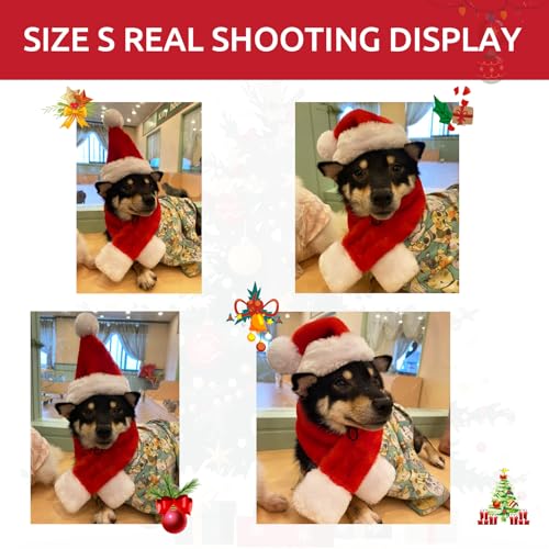 KONVINIT Weihnachtsmütze Hund Klein Weihnachtsmütze für Hunde,Weihnachtsmütze Katze Nikolausmütze Hund Santa Mütze für Welpen Kleine Katzen Hunde,rot Size S