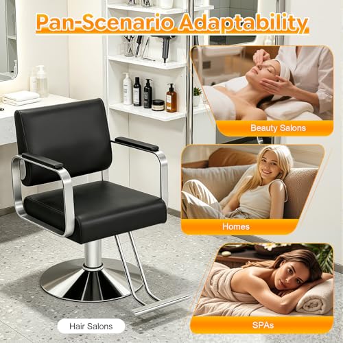 Image of Salon Chair,Salon Chair for Hair Stylist with Height Adjustment,360 Rotatable Barber Chair for Barber Store,Beauty Salons,Spas
