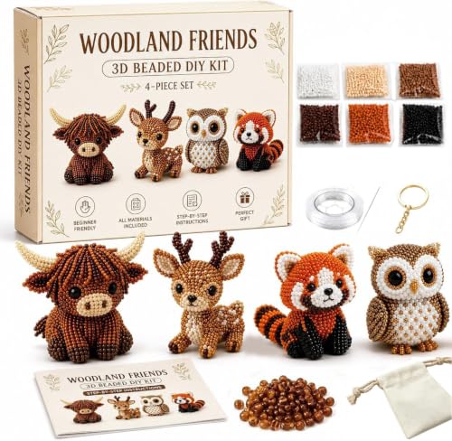 3D Beaded Animal DIY Kit Colorful Craft Set for Adults Teens