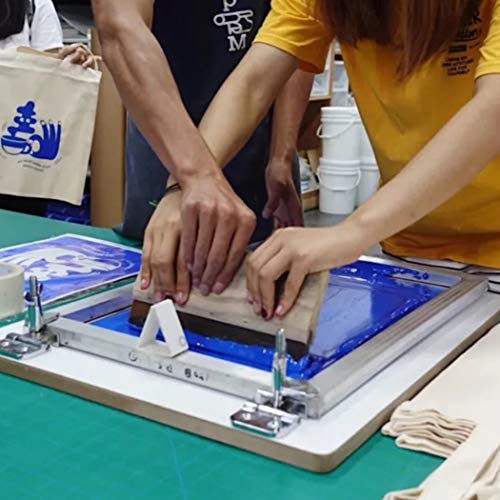 Worown 4 Pieces 4 Sizes Screen Printing Squeegee, 2 Sizes 75 Durometer Wooden Ink Scraper (9.4 and 5.9 inch), 2 Sizes Plastic Ink Scraper (6.8 and 3.3 inch), Screen Ink Scraper for Screen Printing