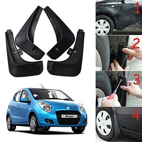 Image of Oshotto (O.E.M Fitting Cup Type) Mud Flap /Splash Guard Compatible with Maruti Suzuki ASTAR (Set of 4)