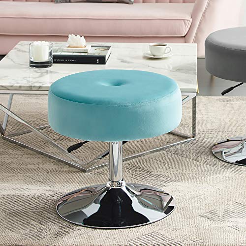 Art Leon Vanity Stool Large, Modern Velvet Upholstered Makeup Vanity Stool, Adjustable Height