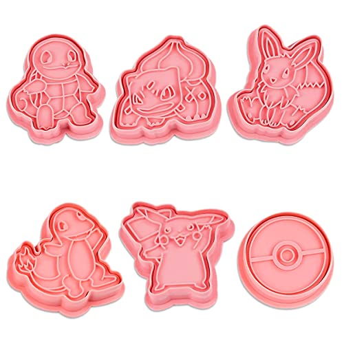 6 Piezas Moldes para Galletas Plástico, 3D Moldes Galletas Infantiles, Dibujos Animados Molde Galletas, Cortadores de Galletas, para Pascua Masa de Galleta Bricolaje Tartas Chocolate Cover