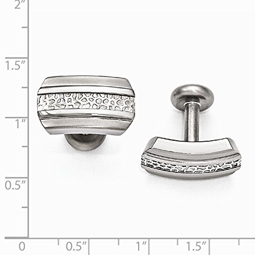 Mancuernillas de Hombre Sonia Jewels Titanio y Plata 13 mm miniatura 3