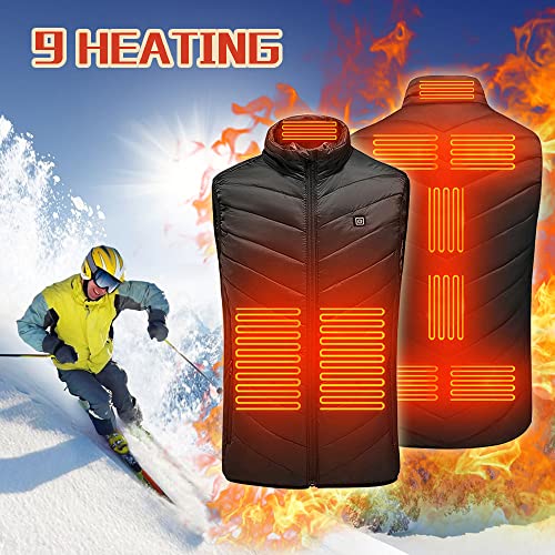 Bseical Beheizte Weste USB, Beheizbare Jacke Herren Damen, Heizweste Winter Weste Elektrische Warme mit 3 Temperaturstufen, Wärmejacke Leicht für Outdoor Motorrad Angeln Skifahren (XL)