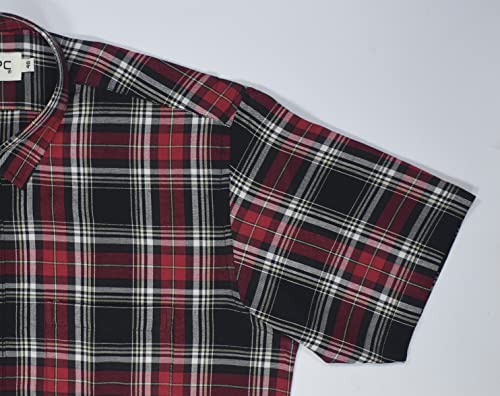 Image of GHPC 100% Cotton Checkered Half Sleeves Regular Fit Formal Shirt for Men