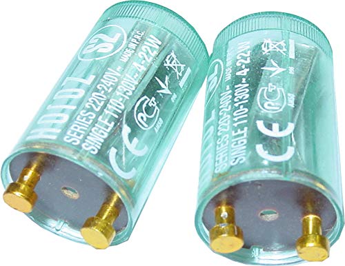 Preisvergleich Produktbild 2 Stück, Starter für Single Neonröhren, Leuchstoffröhrenstarter 4-22 Watt, 22