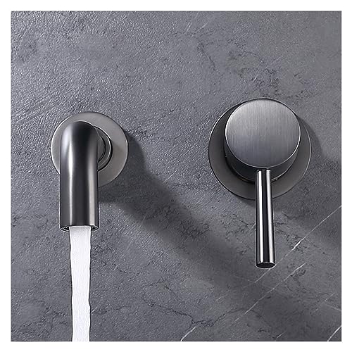 Robinet de lavabo encastrable chrome à double commande pour salle de bain moderne - 5