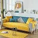 Sofa Abdeckung, Chaiselongue-Sofabezug, Weicher, Atmungsaktiver Sofaschoner, für Frühling Sommer Herbst Winter, Stern Muster Plüsch Sofabezug-Gelb_90×240cm