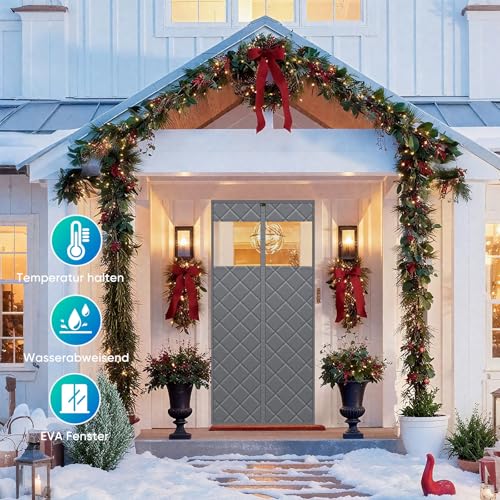Cortina térmica magnética Sekey para puertas con ventana, impermeable y cortavientos, 80x200cm 3