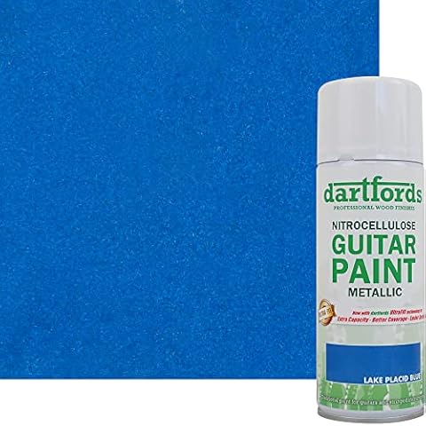 dartfords Lake Placid Blue Metallic Nitrocellulose Guitar Paint 400ml Aerosol Cover