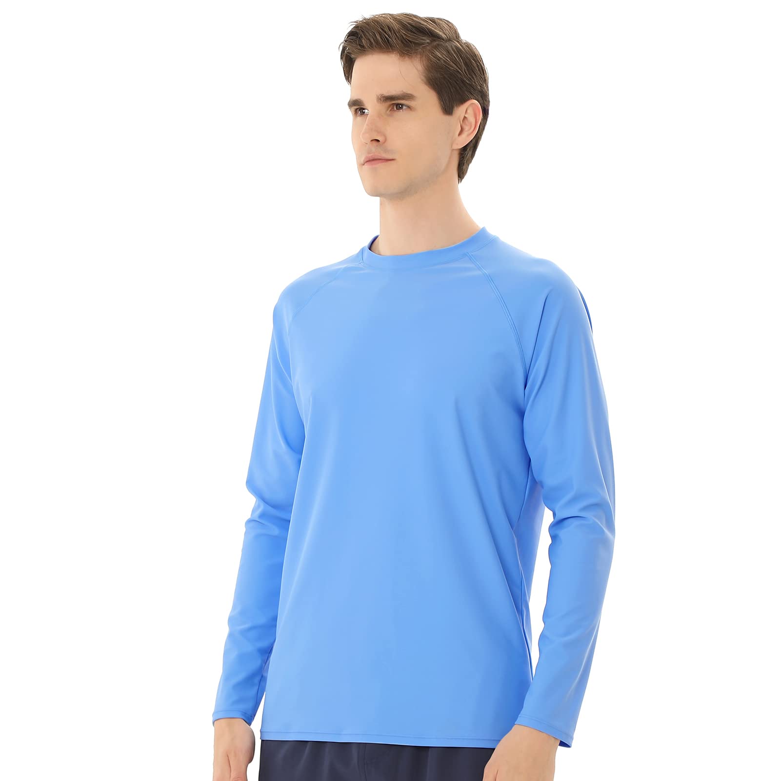 Maglietta Anti UV a Manica Lunga Uomo Rash Guard Shirt Costume da Bagno UPF 50+ Protezione Solare Asciugatura Rapida