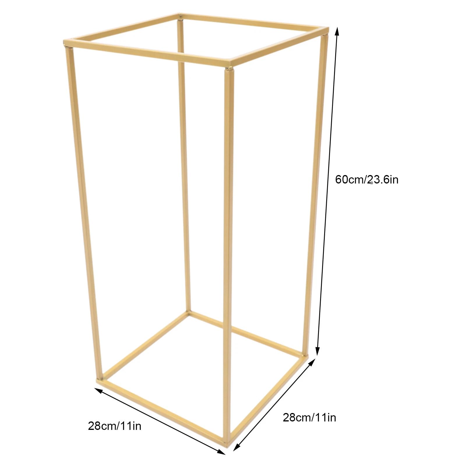 Stojak na kwiaty, zestaw 5 sztuk, 60 cm, metalowy stojak na rośliny, na wesele, imprezę i balkon – stabilne regały na kwiaty jako stojak na kwiaty do użytku wewnątrz i na zewnątrz (złoty)