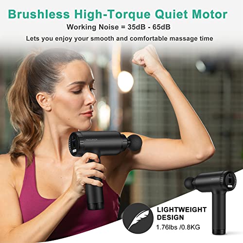 Medcursor Handheld Percussion Massage Gun - Deep Tissue Massager For Pain Relief, Sore Muscle And Stiffness, Powerful Motor High-Intensity - Includes 4 Massage Heads(No Ac Adapter) #TOP4