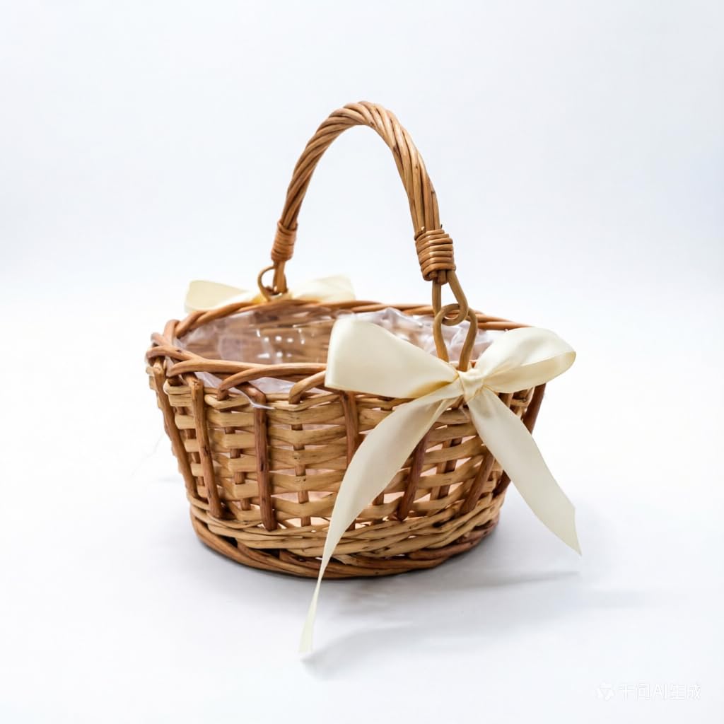 Panier de fleurs en osier naturel de Pâques et décoration de table