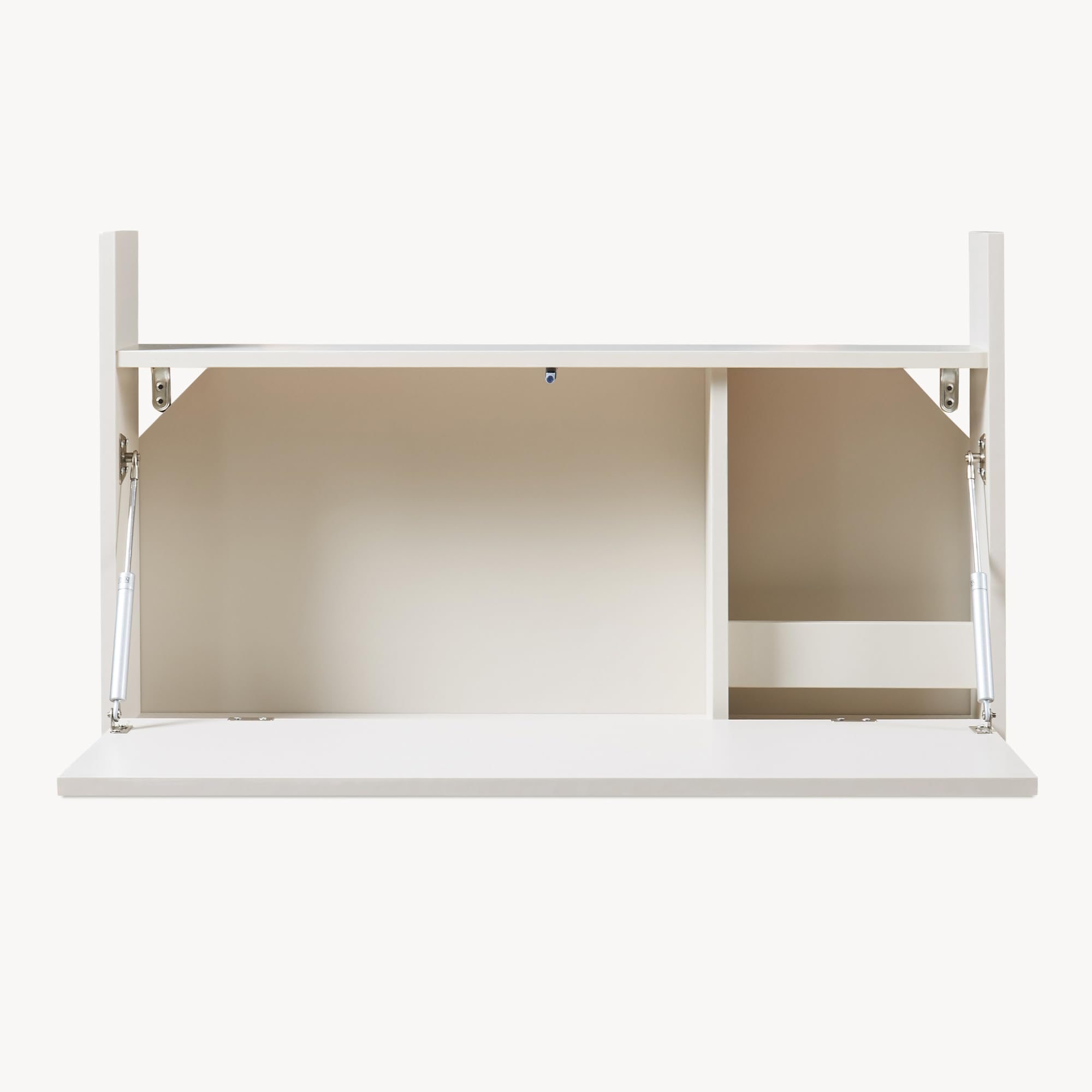 [en.casa] Bureau Mural Rabattable pour Ordinateur Portable Table Pliante avec Espace de Rangement Coiffeuse Panneau de Particules 48 x 83 x 48 cm Beige