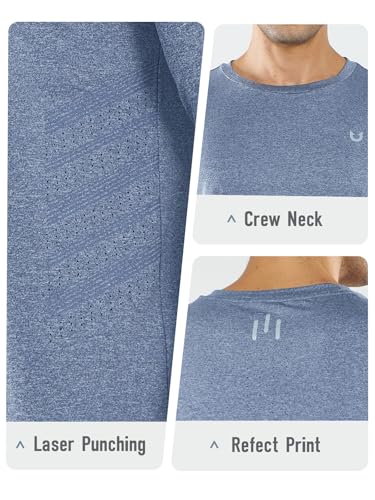 NORTHYARD Men's Running Athletic Shirts Long Sleeve Quick Dry Workout Gym Shirt Lightweight UPF 50+ Fishing Hiking Rash Guard3