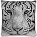 Bestlivings Lot de 2 housses de coussin - Motif photo - 40 x 40 cm - Douces et moelleuses - Impression numérique réaliste - Disponible dans de nombreux motifs (design : tigre gris)