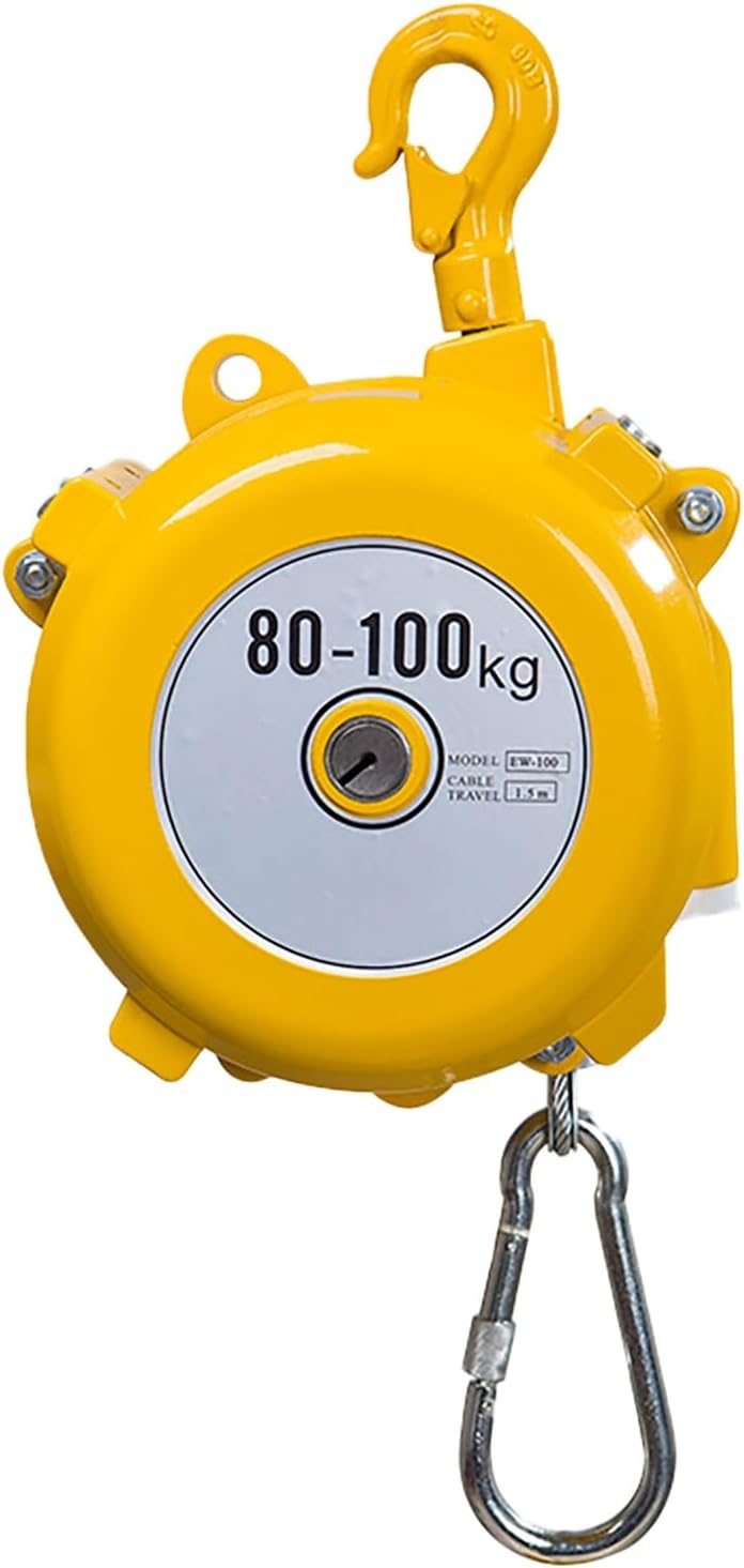 Iron Hanging Balancer, Spring Balancer Heavy Duty, Retractable Spring Balancer for Assembly Line Automobile Mold, Parts Welding Wire Rope Length (Size : 1.5m- 80-100kg)