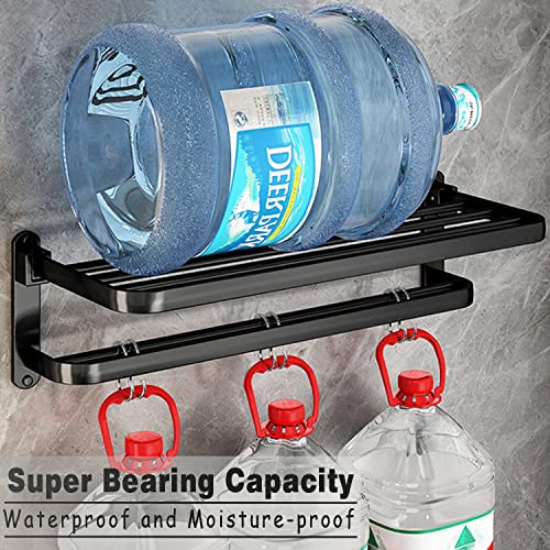 Foto de BOZWELL Toallero de baño con dos toalleros, toallero de 24 pulgadas con estante BZ205-A (negro mate) (imagen 6)