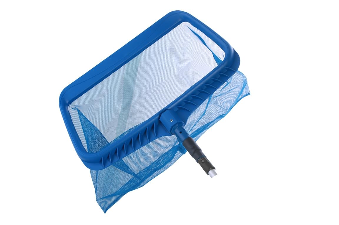 Set 8 m per Piscina e Laghetto con Asta Telescopica, 2 Retini e 2 | Kit pulizia professionale con 2 spazzole per pareti e pavimenti e 2 retini per superficie, compatibile con aste standard.