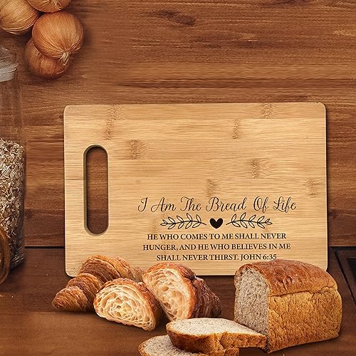 Tabla de cortar de bambú rectangular con asa miniatura 6
