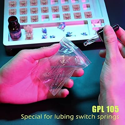 HONKID Keyboard Switch Lube Grease Oil with GPL 205G0 0.35oz and GPL 105 0.35oz for Mechanical Keyboard Switches and Springs