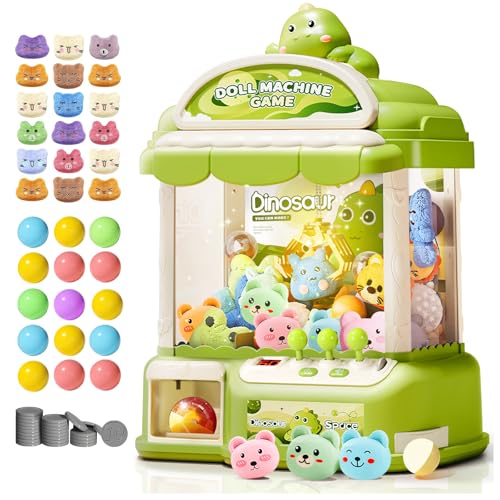 Image of Claw Machine for Kids, 30 Toys & 24 Game Coins & 20 Surprise Eggs | Musical Electronic Arcade Game Console Kids Claw Machine with Adjustable Sound, Christmas and Birthday Gift