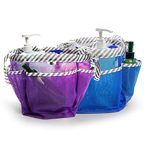 SUPINEFOX US 2 Pack Mesh Shower Caddy, Quick Dry Shower Tote Bag Hanging