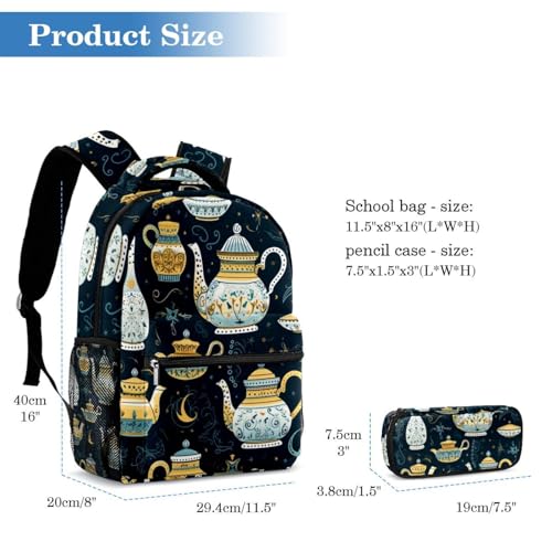 Sacs à dos de jour avec trousse arabe multicolore pour étudiants - 2