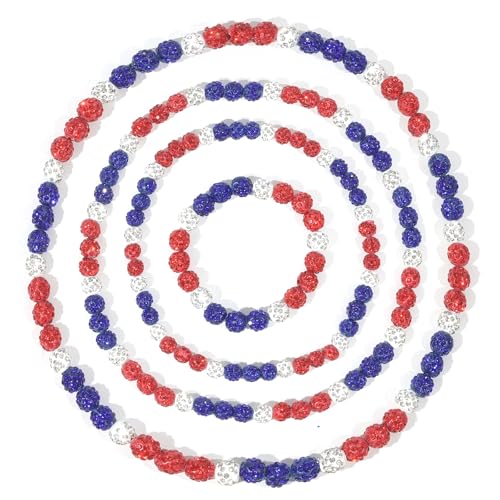 4Pcs Baseball Rhinestone Jewelry Set – 3 Necklaces (16