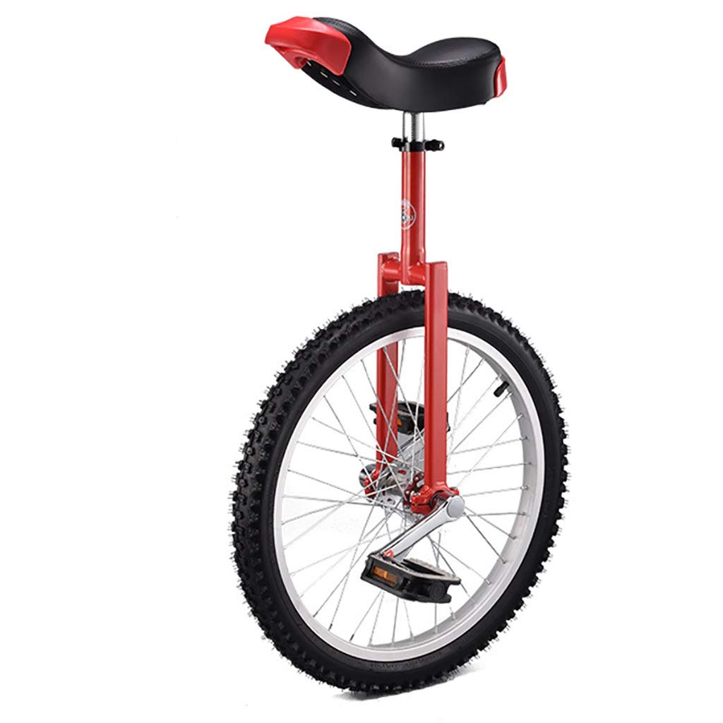 DXYDZSWD 20 Inch Adult Unicycle Height Adjustable Non-Slip Butyl Mountain Tire Balance Riding Home Bike, Best Birthday, 5 Colors(Red)