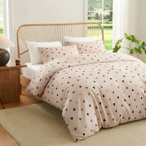 Nayoroom Bettwäsche 135x200 2teilig Herzen Bettbezug mit Kissenbezug 80x80 – Ansicht 5
