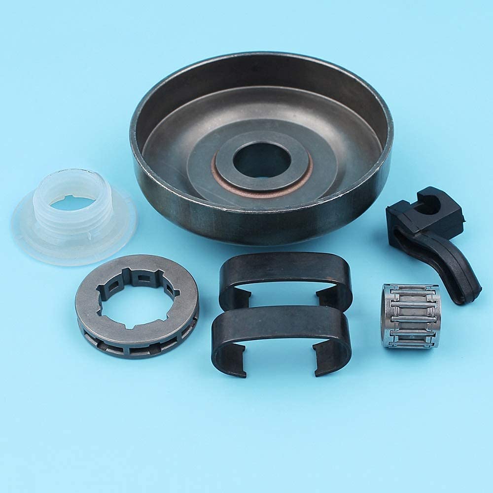 Kit de cojinete de Aguja de Bomba de Aceite de piñón de Resorte de Tambor de Embrague de .325 "Compatible con Husqvarna 350353 346XP 345340445450 Motosierra 503 87 30 72