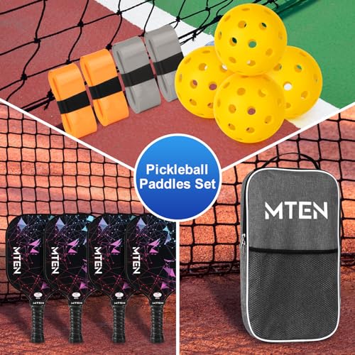 Image of MTEN Pickleball Paddles Set of 2 /4 /1, USAPA Approved Fiberglass Rackets