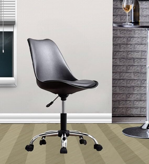Image of NGFC Armless Revolving Office Chair | Height-Adjustable Stylish Modern Back Office Chair for Salon /Spa /Bar /Medical /Kitchen /Doctor Stool Chair (Black)