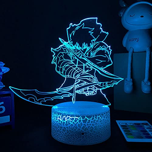 YEQXU Anime Figur Lampe Solo Leveling 3D LED Sung Jin Woo Für Kinder...